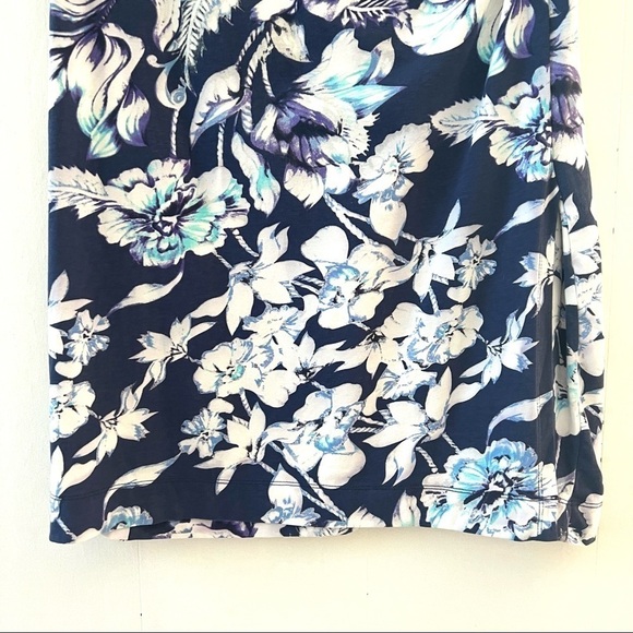 Soft Surroundings Shapely Anywhere Dress in Blue Floral  Small Petite - Picture 6 of 13